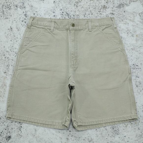 Vintage Y2K Carhartt B25 DES Desert Tan Carpenter Shorts 33x8.35 - Picture 2 of 13